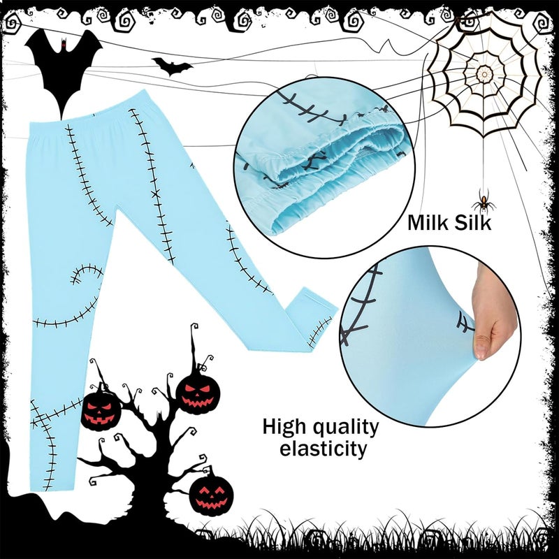 Simlakey Women's Halloween Leggings Blue Scar Printed Stretchy Peach Butt Leggings Yoga Pants S-XL for Cosplay Party - Image 2